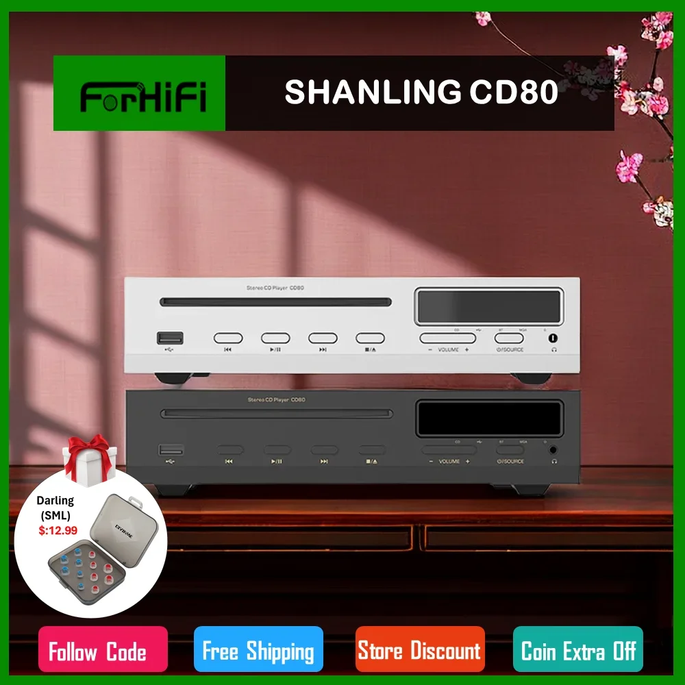 

SHANLING CD80 MQA CD Player Phillips Drive ES9219MQ DAC LTA8092 Amplifier chip Hi-Res Audio Bluetooth Input LDAC