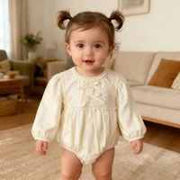 2025 New Autumn Newborn Romper 0-24M Long Sleeved Cotton Embroidery Baby Girls Korean Style Bodysuits Baby Girl Sweet Clothing