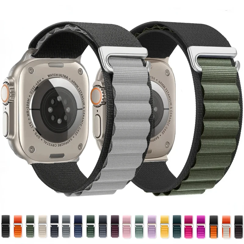 

Nylon strap For Apple watch Ultra 2 49mm 9 8 7 45mm 41mm Adjustable breathable loop band For iwatch 6 5 4 3 2 SE 44mm 40mm 42mm