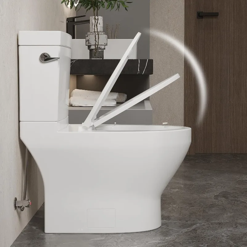 1000 MaP Score Powerful Flush Comfort Height Floor Mounted Two-Piece Toilet, 12'' Rough-in 3