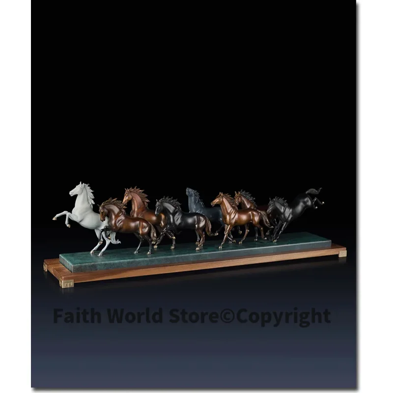TOP Master art collection home office ROOM Decor -130 CM Huge 8 Fine horses ART bronze statue sculpture Decoration 2