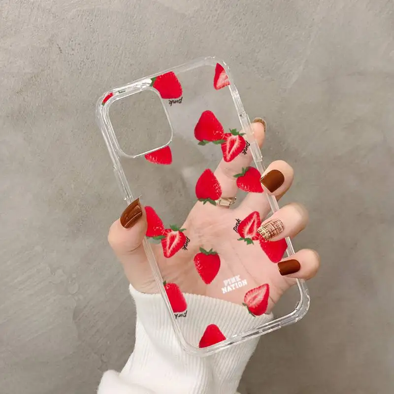 Peach strawberry Phone Case for iPhone 11 12 13 mini pro XS MAX 8 7 6 6S Plus X 5S SE 2020 XR case apple 13 pro max case