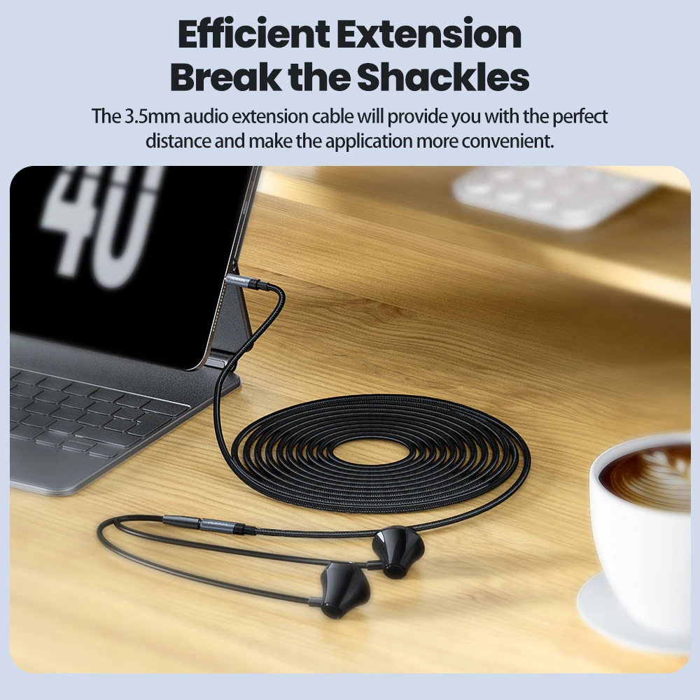 Toocki Aux Cable 3.5mm Male to Female Audio Extension Speaker Cable with Microphone for Car Headphone for Samsung TV Box Laptop