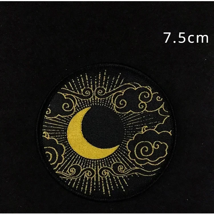 Sun-Moon Cloud Mountain Stickerei Sea Armband Patches kreative Tasche taktische Aufkleber chinesischen Stil Moral Abzeichen Klett verschluss – Detail 3
