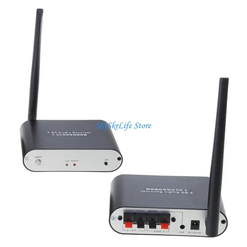 E65E 5.8G RF 무선 오디오 송신기 수신기 5.1CH 광섬유 동축 및AUX USB
