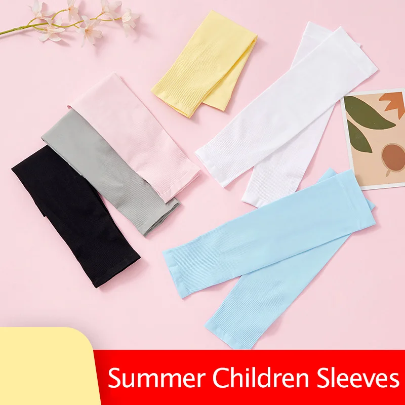 

Children's Anti-Sunburn Sleeve Summer Baby Cute Arm Cover Thin Ice Silk Kids Soft Elastic Girls Hand Sleeves Boys Arm Warmers