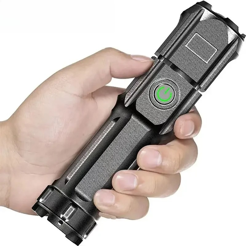 Powerful LED Flashlight Rechargeable USB Waterproof Zoom Fishing Hunting Camping 100,00 Lumen Tactical Flashlight LED Torch