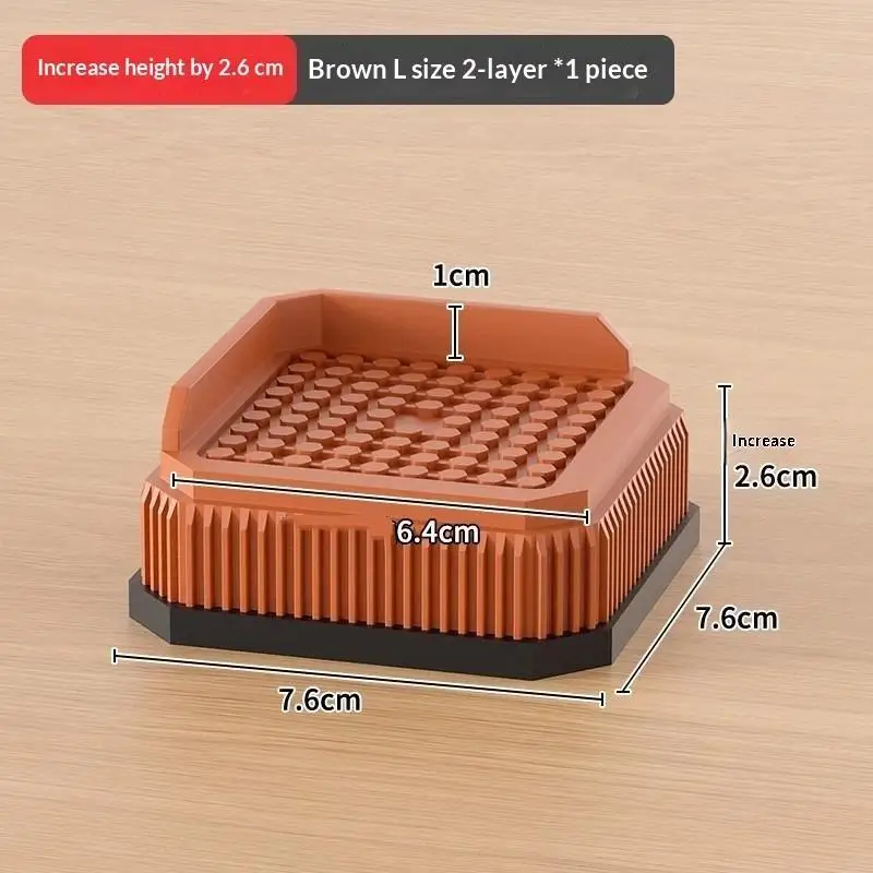 Versatile Adjustable-Height Furniture Risers: Enhanced Anti-Slip Design for Sofa, Table, and Chair Leg Protection