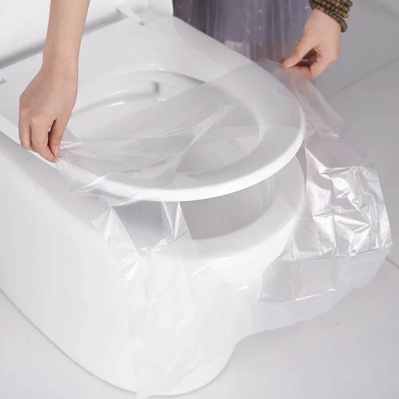 Wholesale Disposable Toilet Seat Cover Portable Travel Waterproof Universal Plastic Individually Wrapped Toilet Seat Protectors 4