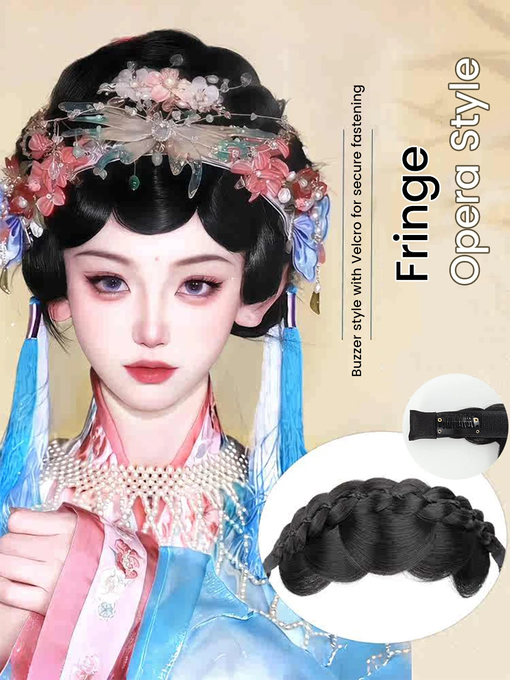 Synthetic Curly Wig for Women with Bangs and Vintage Style