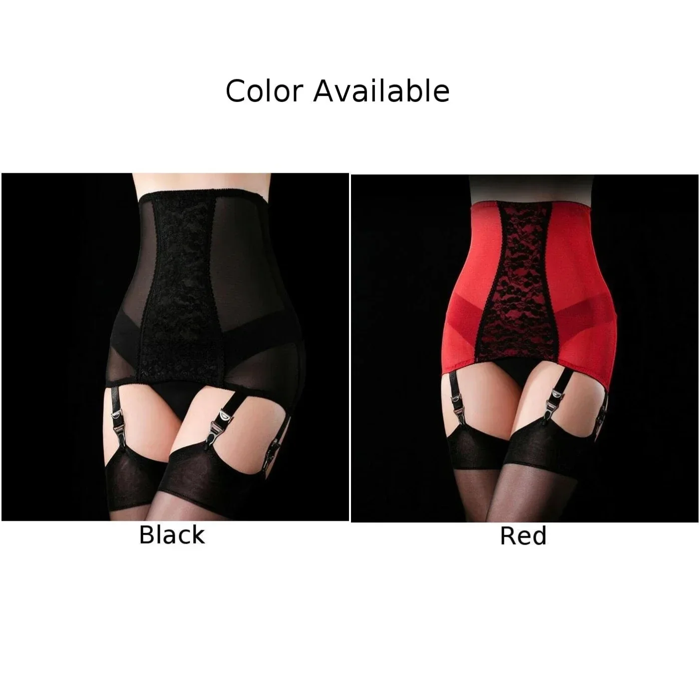 Lace Garter Belt Vintage Girdle Lace Garter Belt Plus Size Womens Sexy Suspender Belt With 6 Straps Metal Clip For Stockings Lingerie