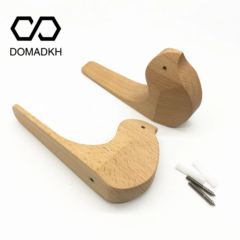 Sólida Madeira Bird Theme Coat Rack Ganchos Decorativos de Parede Toalheiro Exclusivo Mochila Ganchos Cremalheiras Funcionais Outerwear