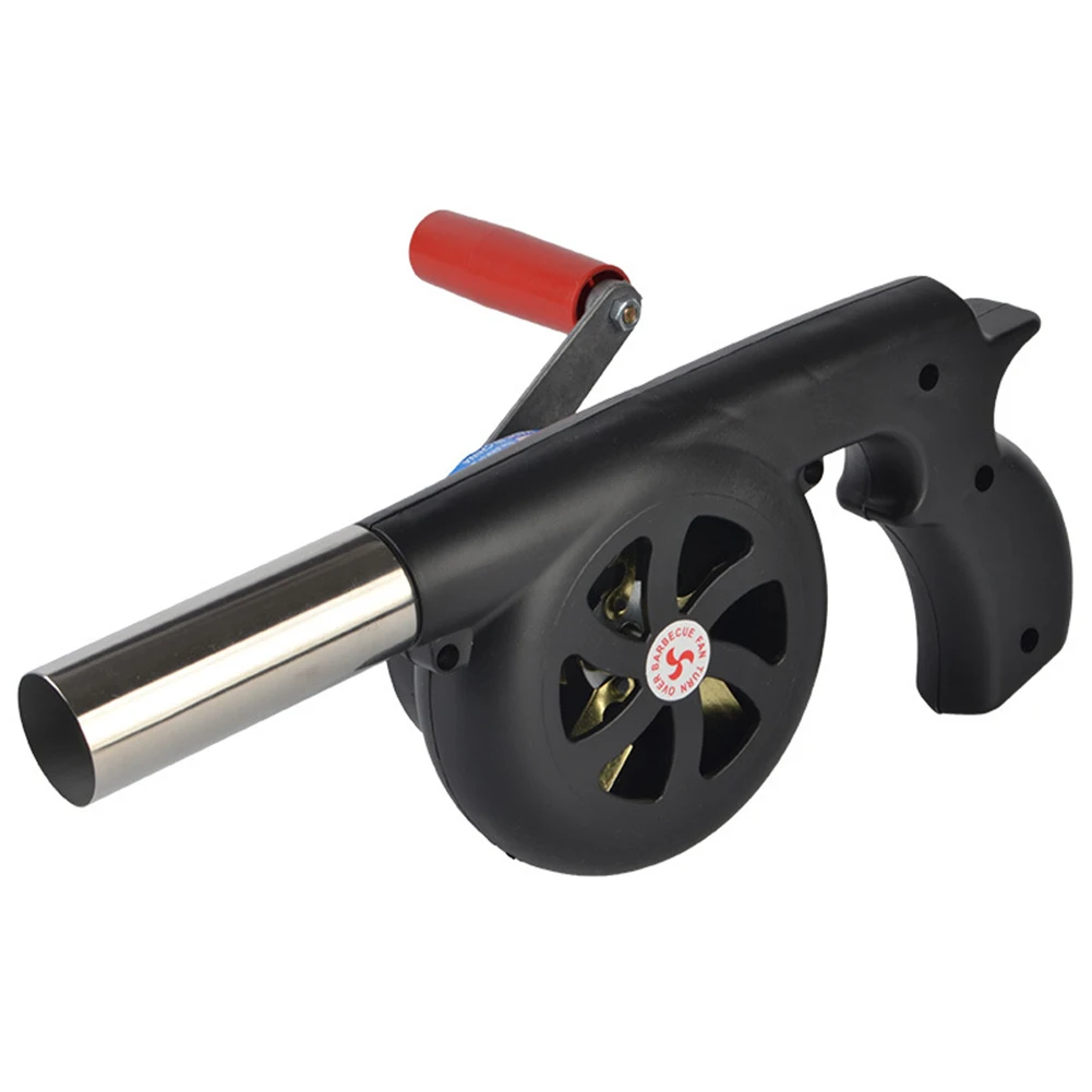 Outdoor Cooking BBQ Fan Portable Hand Crank Fan Air Blower Grill Picnic Camping Stove Accessories Barbecue Hand Blower Household