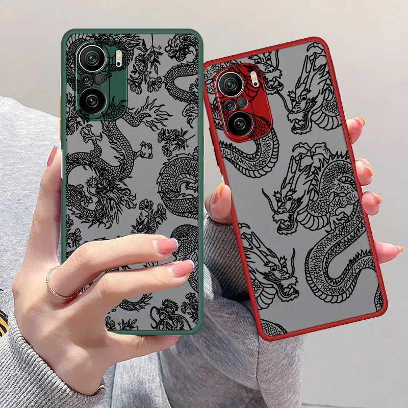 Custodia Morbida Drago Cinese Per Xiaomi Redmi Note 9S 10 9 10 Pro 5G 11 Pro 9T 12S 11S 10 8 12 12 Pro 10 Pro 5G Cover Stampata