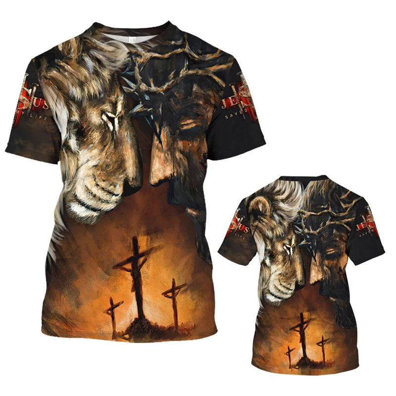 

New Summer 3D Christian Jesus Printing T Shirt For Men Children Fashion Streetwear Tee Shirts Cool Hip Hop Harajuku Clothes Tees