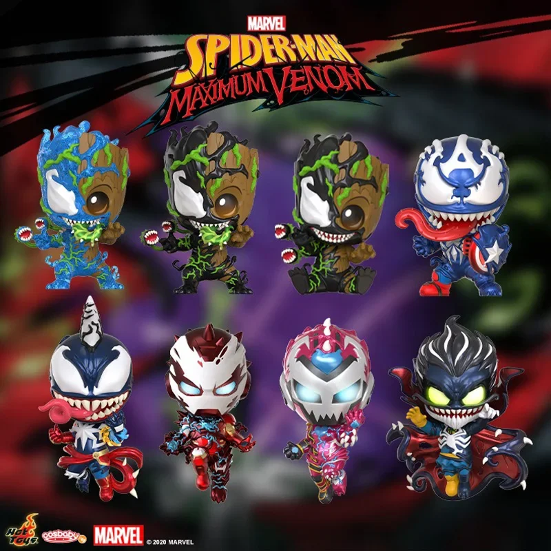 

Hot Toys Marvel Spider Man Action Figure Venom Groot Captain America Riri Williams Series Desktop Collection Decoration Gift