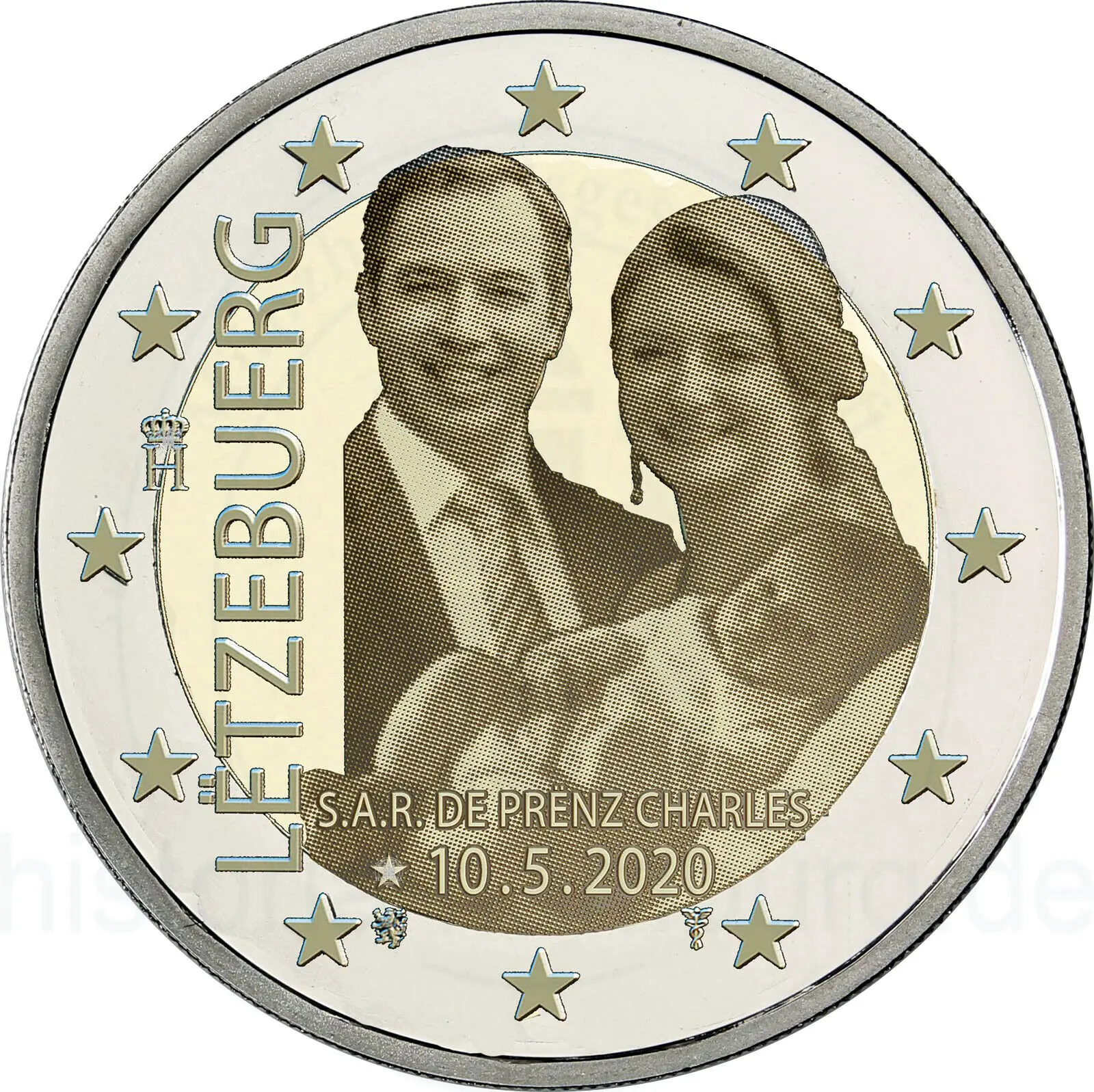 Lussemburgo 2020 Moneta Commemorativa Guillaume Prince Birth Film Versione 2 Euro Unc Nuovo Di Zecca