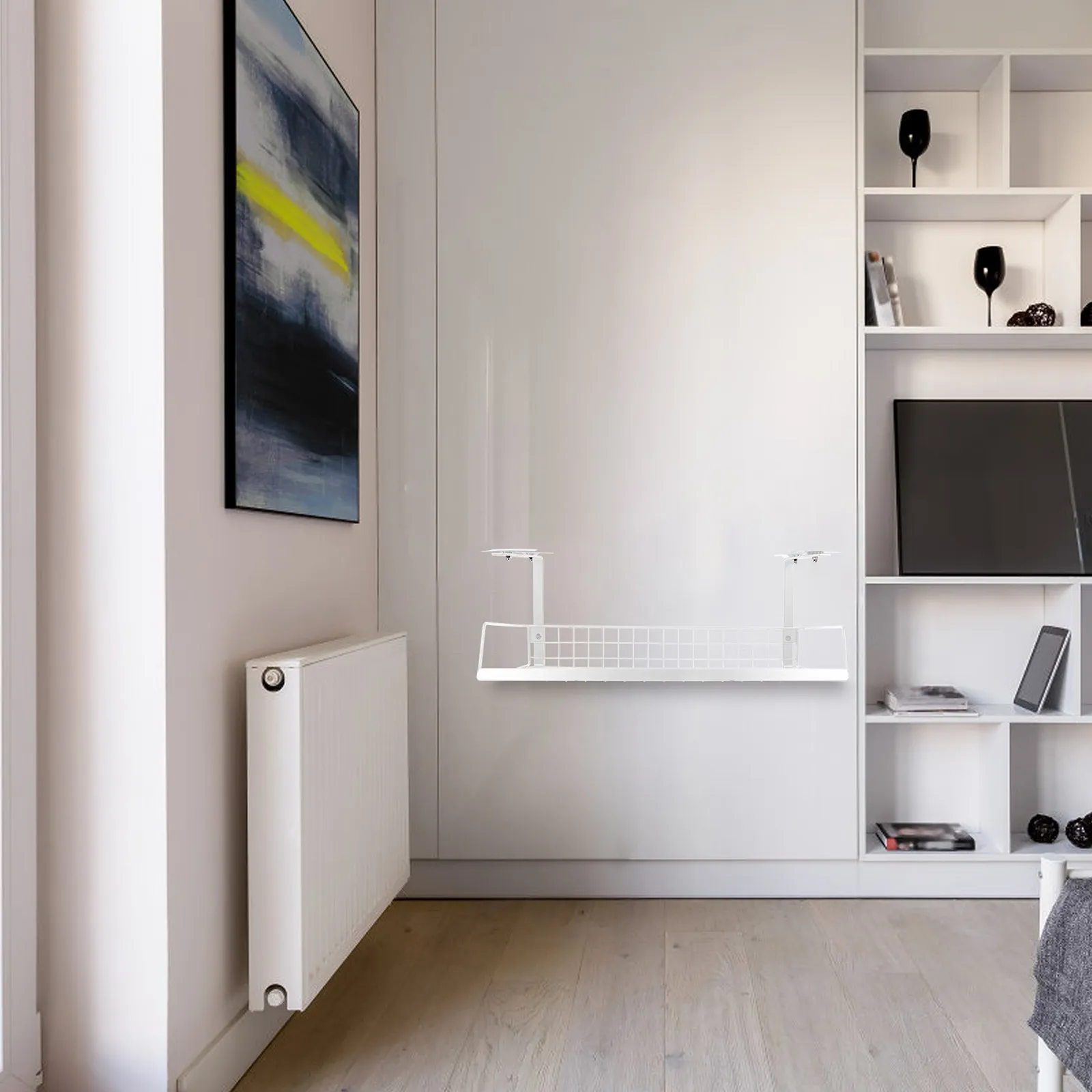 책상 아래 케이블 정리 바구니 소형 케이블 홀더 전원 코드 보관용 와이어 랙 정리함 책상 아래 와이어 홀더