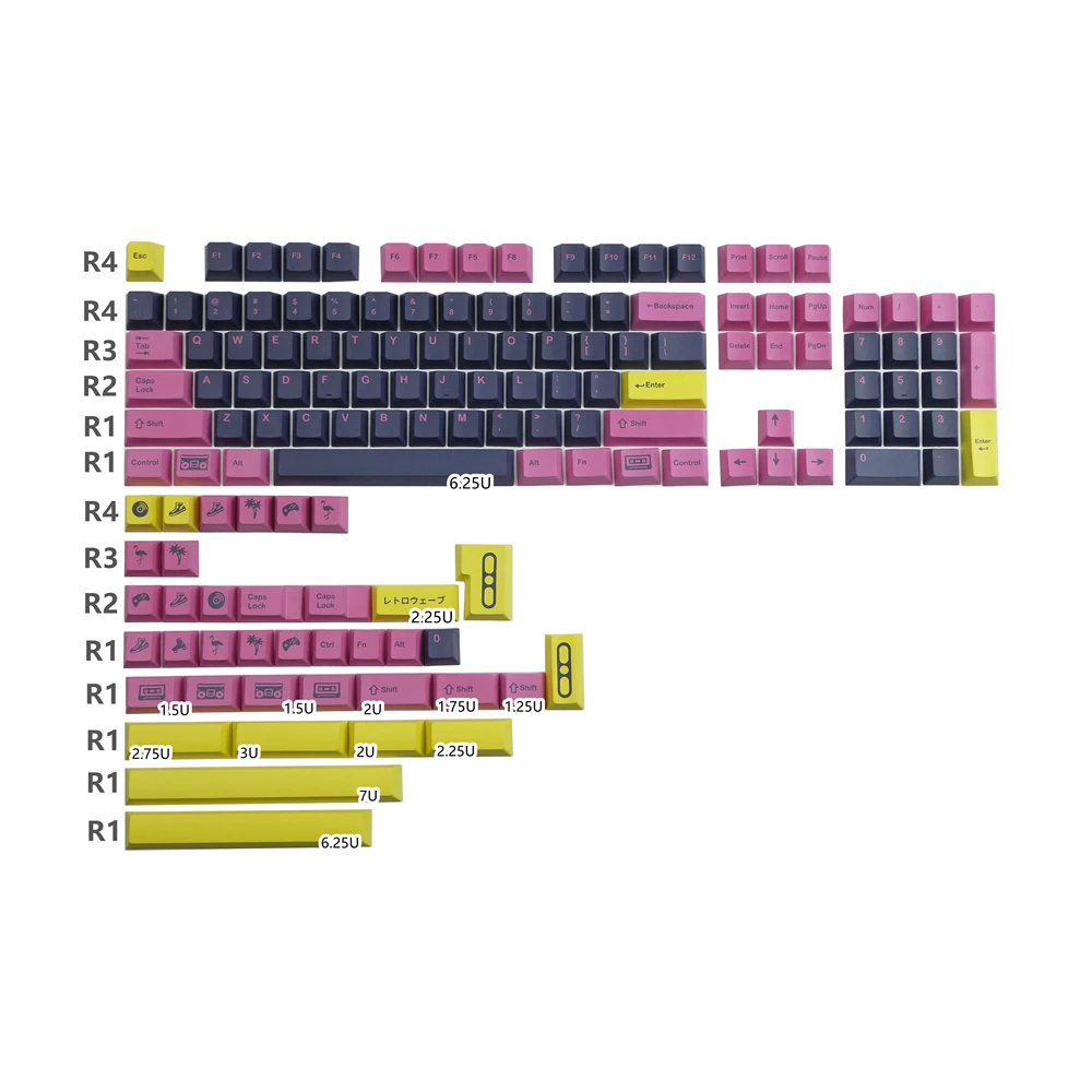 pbt keycaps chaves gmk retrowave keycap cherry perfil para mx switch teclado mecânico