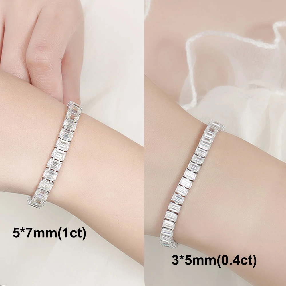 Bracciale Tennis In Moissanite 1 Carato VVS1 – Argento Sterling 925 Placcato Oro Bianco 18K, Regolabile, Con Certificato GRA