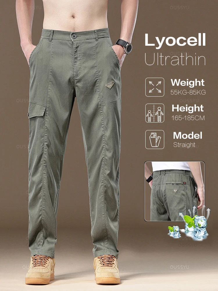 The Latest Multicolor Lyocell Casual Pants