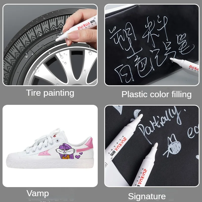 White Marker Pens 1/3/5 Pcs White Marker Pens 2.0mm Oily Waterproof White Gel Pen DIY Graffiti Sketching Markers Stationery Wrting School Supplies