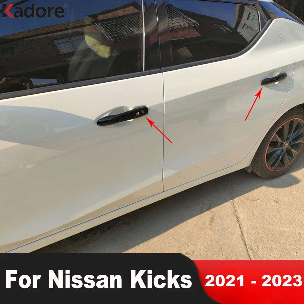 For Nissan Kicks 2021 2022 2023 Carbon Fiber Car Side Door Handle Cover Trim Door Handles Catch