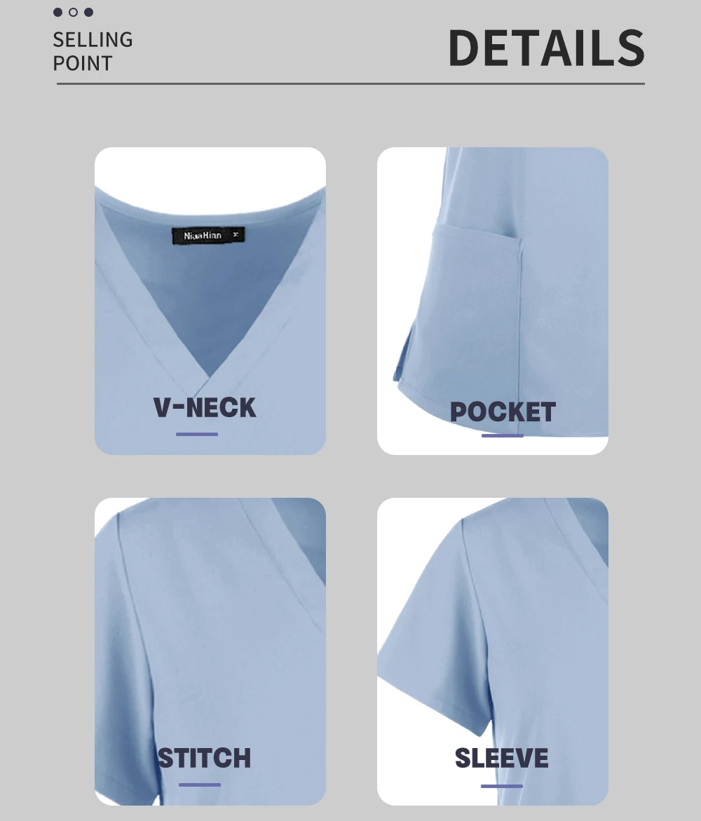 Wholesale Women Wear Scrub Suits Hospital Doctor Working Uniform Medical Surgical Multicolor Unisex Uniform nurse accessories