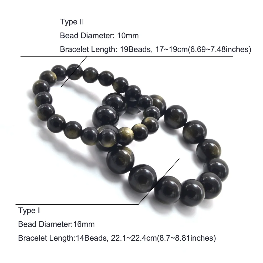 Buy 10mm Golden Sheen Obsidian Bracelet 01 Protection Grounding Healing  Crystals (Gift Box) (6.0) at Amazon.in