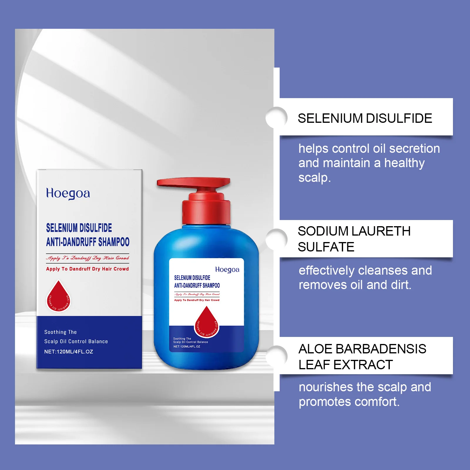 Selenium Sulfide Shampoo: Gentle Scalp Cleansing, Nourishes & Smoothes Hair, Leaves Hair Fresh & Voluminous