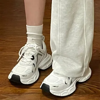 sneakers women trends 2024 summer Sneakers White Lace-Up Women's jogging Shoes platform Female designer shoes zapatos de mujer 1