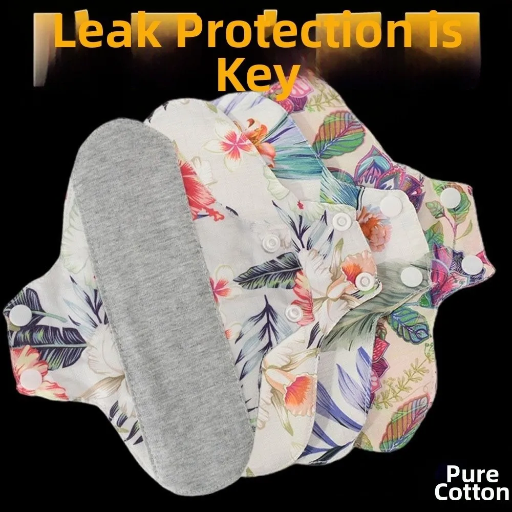 5Pcs Graphene Reusable Sanitary Pads 23CM Leak Proof Washable Sanitary Napkins Soft with Waterproof Layer Nursing Pad for Women