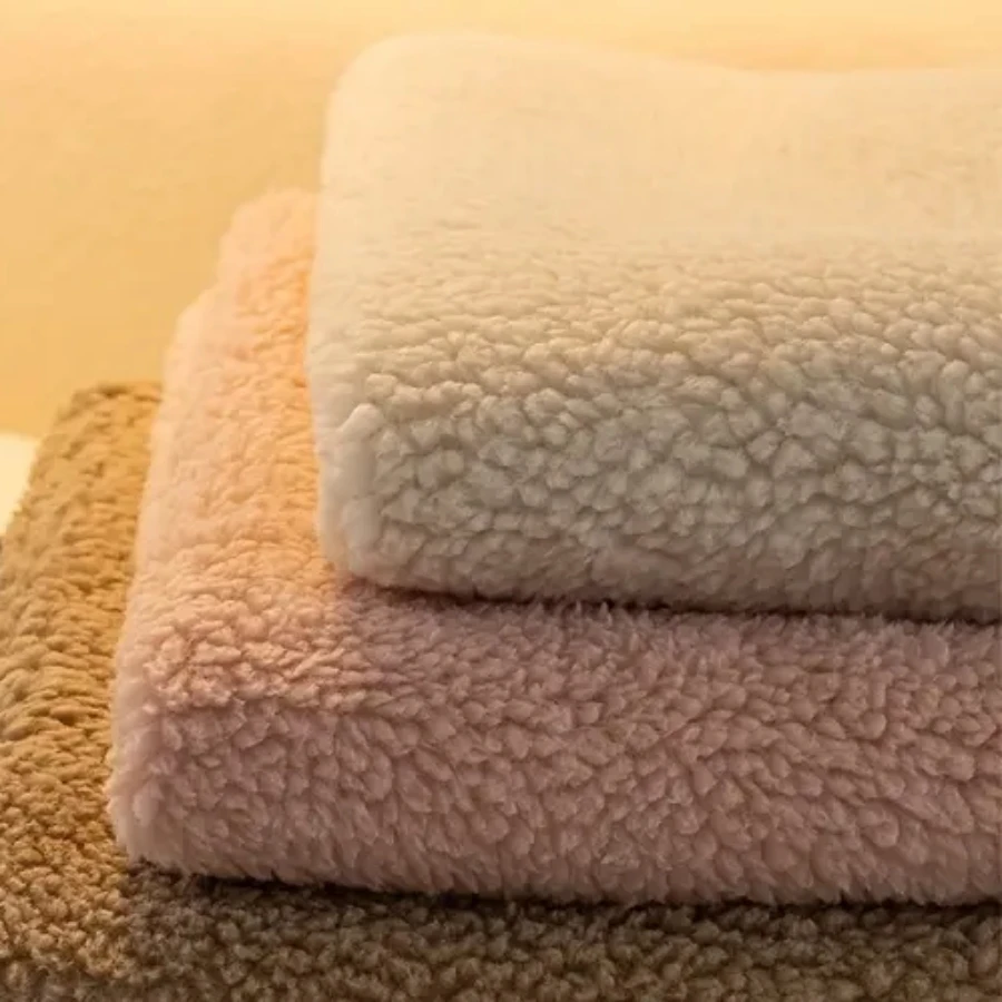 Solid Sherpa Anti-Slip Sofa Cover with PU label Decor for Living Room Coush Seat Cover, Universal Sofa Slipcover Furniture Towel 4