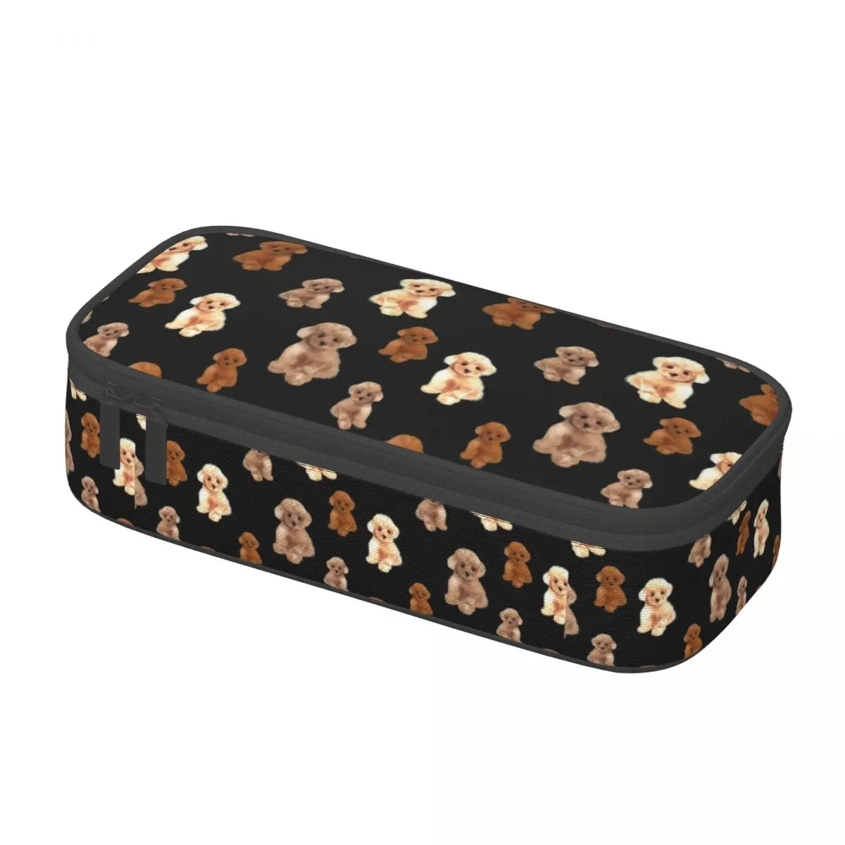 Teacup Poodle Dog Pencil Cases for Girls Boys Large Capacity Pet Lover Pen Box Bag School Accessories