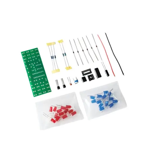 NE555 CD4017 IC LED DIY Electronic Lights Kit Red Blue Dual-Color DIY Kit Strobe Electronic Suit Flashing Lights Components - Image 4