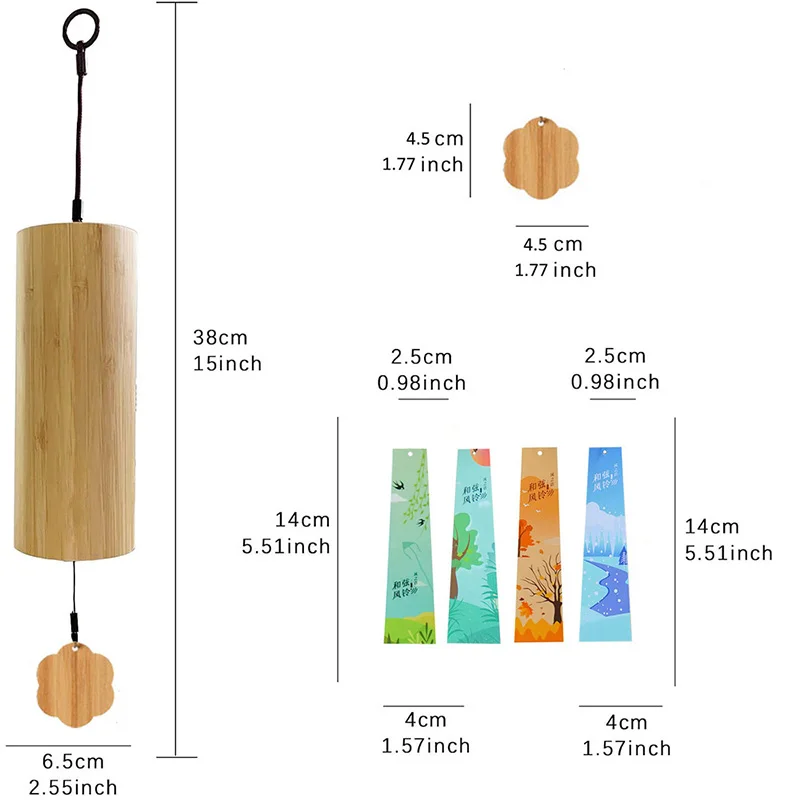 Windbell Bamboo Wind Chimes Craft Outdoor Garden Patio 8 Rods Notes Zen Meditation C G Am Dm Chord outdoor wind chimes