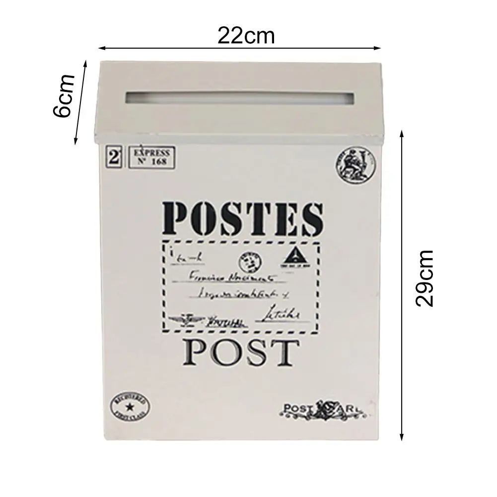 Garden Tin Mailbox Metal Wall Mount Mail Box Newspaper Holder For Home Decoration Photography Props Garden Supplies