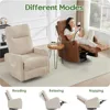 Oversized Fabric Recliner Chair with Phone Holder, Swivel Rocking Chair Reclining, with Lumbar Support, Beige Children's Sofas 6