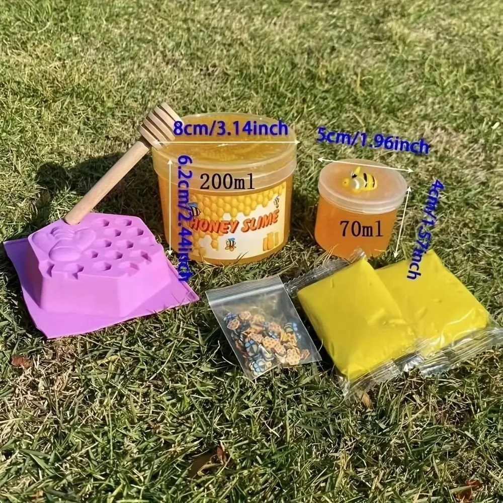 Premade Honey Slime Set Super Soft Non-Sticky DIY Slime Kit Stretchable Clay Toy Simulated Handmade Jelly Cube