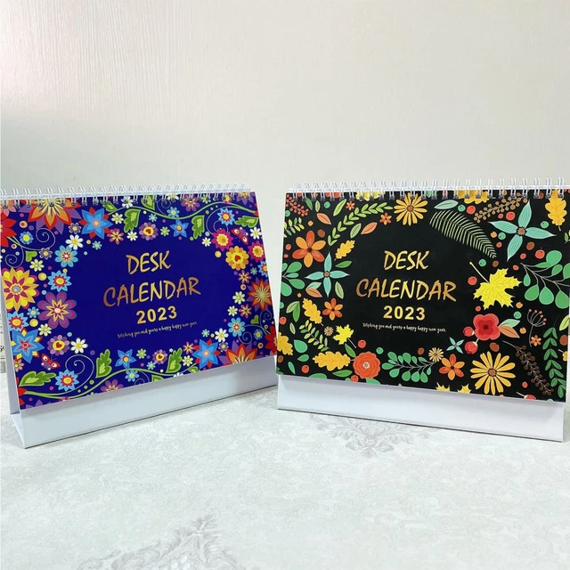 Desktop Calendar Exquisite Workmanship 2023 Calendar Office Supplies Daily  Schedule Novel 2023 Standing Flip Desktop Calendar