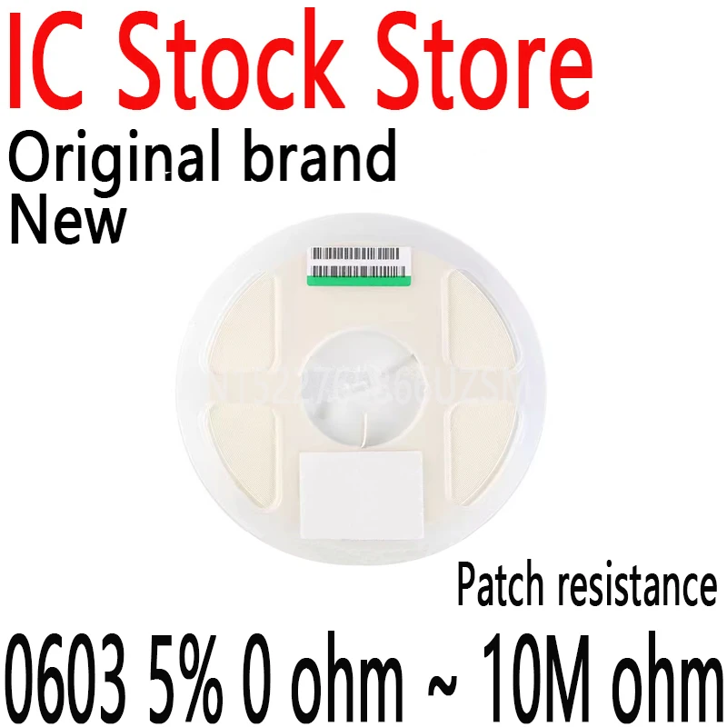5000 Pz Resistore Smd Precisione 1K 2.2K 10K 100K 0 1 10 100 150 220 330 Ohm 1R 10R 100R 150R 220R 330R 0603 5% 0 Ohm ~ 10M Ohm