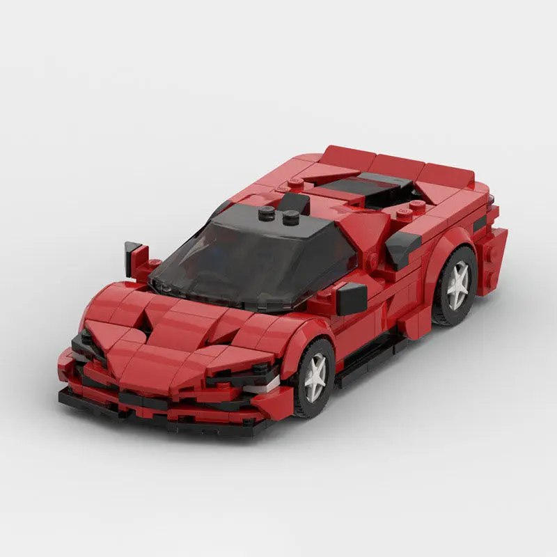 

MOC Ferraried SF90 Speed Champions Red Sports Cars Building Blocks Bricks Set Kids Toys Gifts For Boys & Girls