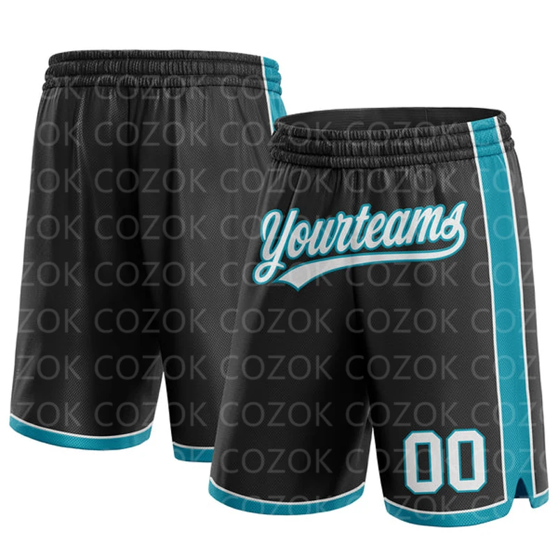 Custom Black Dark Authentic Basketball Shorts 3D Printed Men Shorts Your Name Mumber Quick Drying Beach Shorts