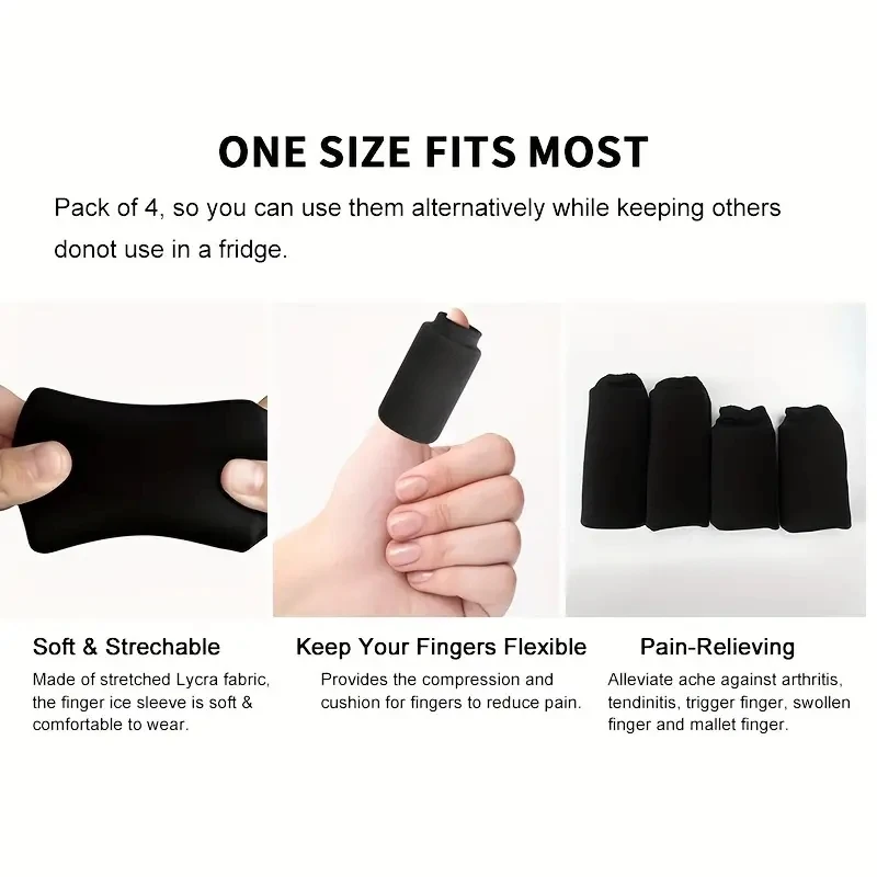 Finger Ice Pack, 2PCS/4PCS/8PCS Set Gel Finger Wrap, Gel Ice Pack, Hot Cold Compression -With Firm Fit And Soft & Cooling Touchi