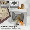 B08B-Front Entry And Top Exit Stainless Steel For Kitten Cat Litter Box With Lid And Built-In Scoop Easy To Clean Toilets 2