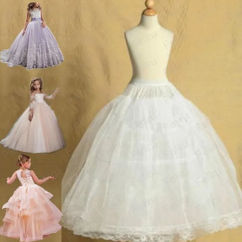 Kids Petticoats For Flower Girls Dresses Little Crinoline 2 Hoop Skirt Beautiful Petticoat Lolita Skirt Underskirt Vestido petticoat skirt petticoat underskirt lolita petticoat flower girl underskirt