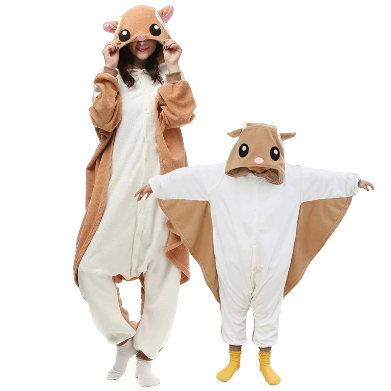

Kids Flying Squirrel Onesie Adult Women Men Kigurumis Pyjamas Animal Cartoon Pajama Homewear Halloween Cosplay Party Costume XXL
