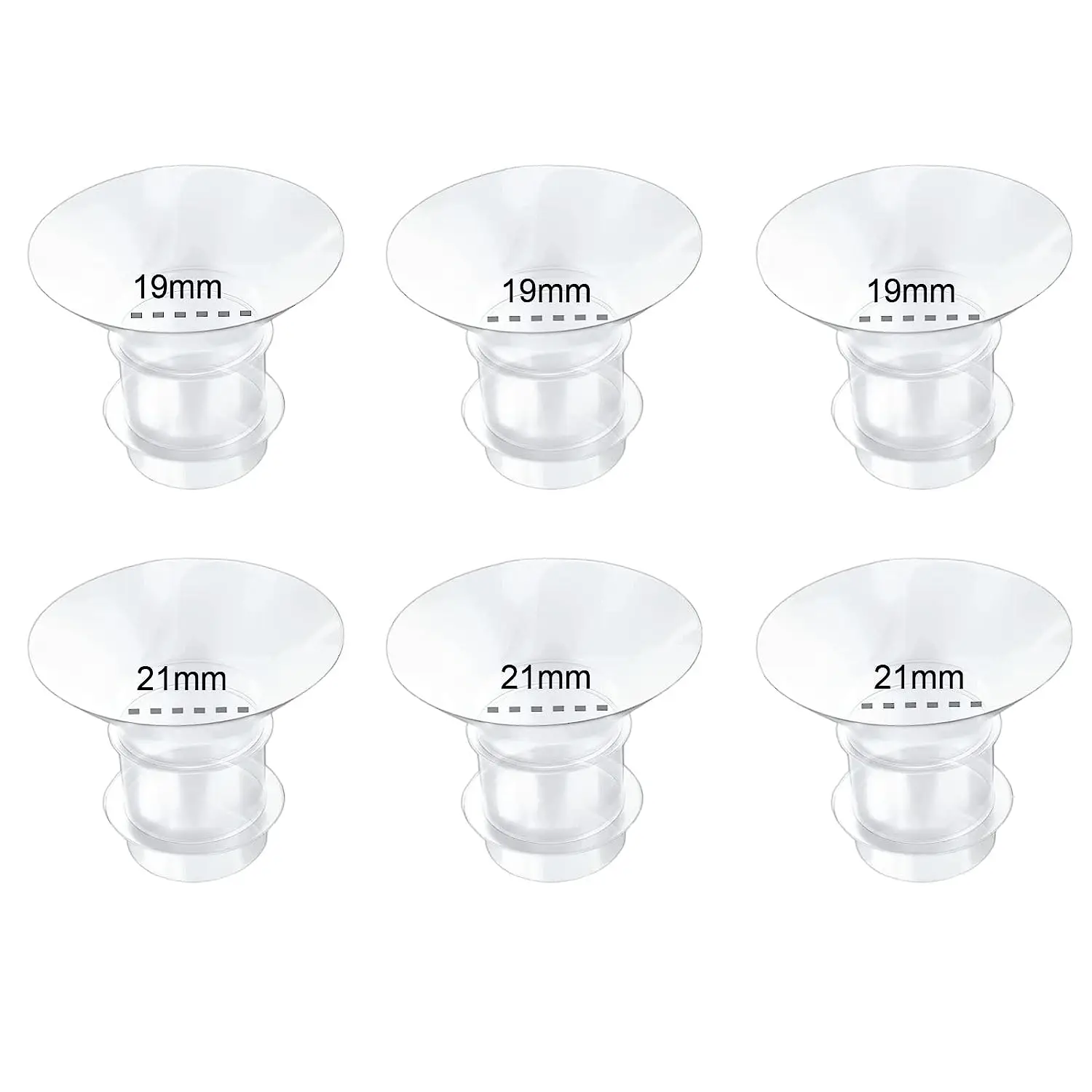 Breast pump accessories 5 Size Breast Milk Pump Flange Inserts Breast Shield Converter Practical Pump Replacement 13mm 15mm 17mm 19mm 21mm