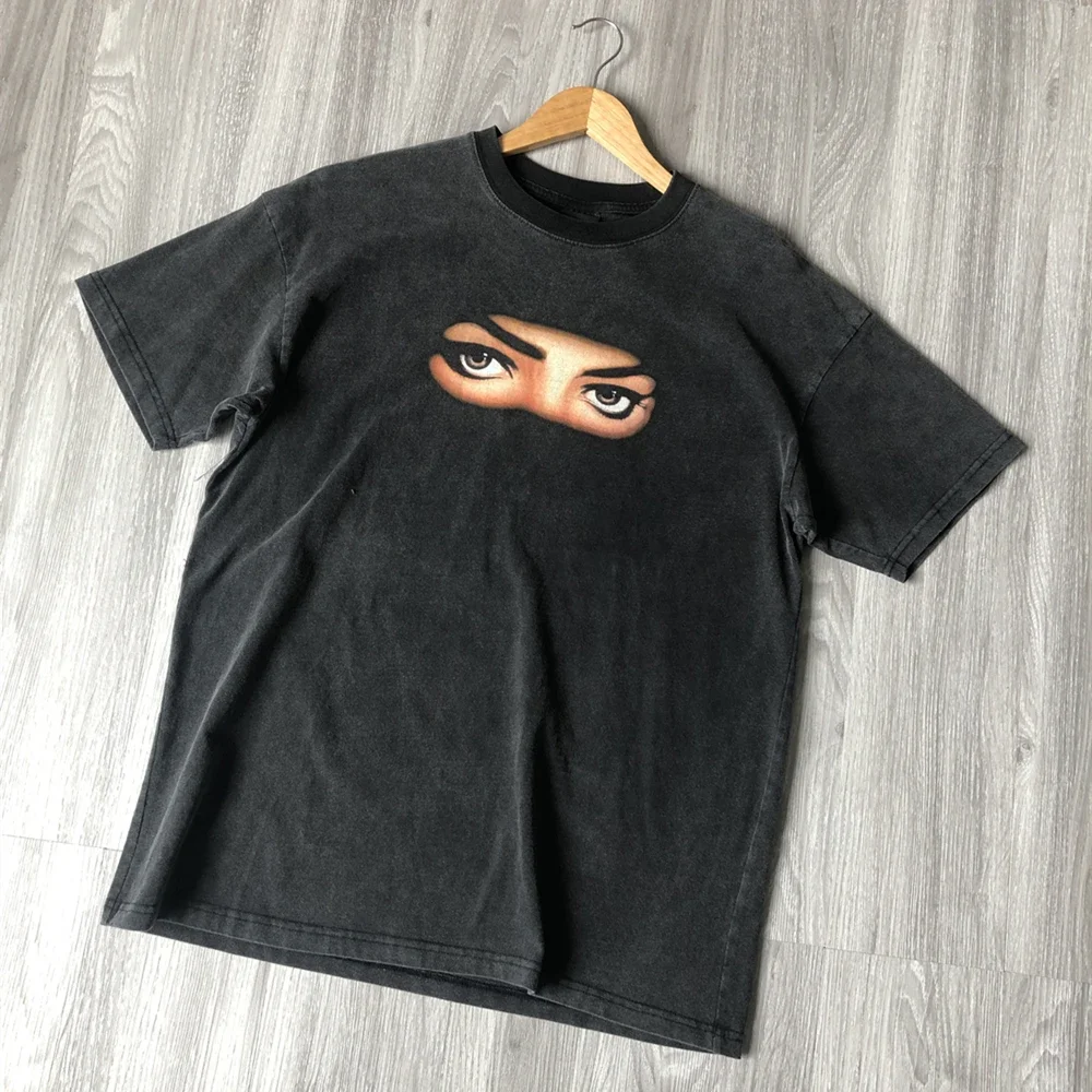 

Frog Drift Fashion Quality Vintage Streetwear Eyes Printed 100％Cotton Washable Loose Oversized Clothing Tee Tops T Shirt For Men