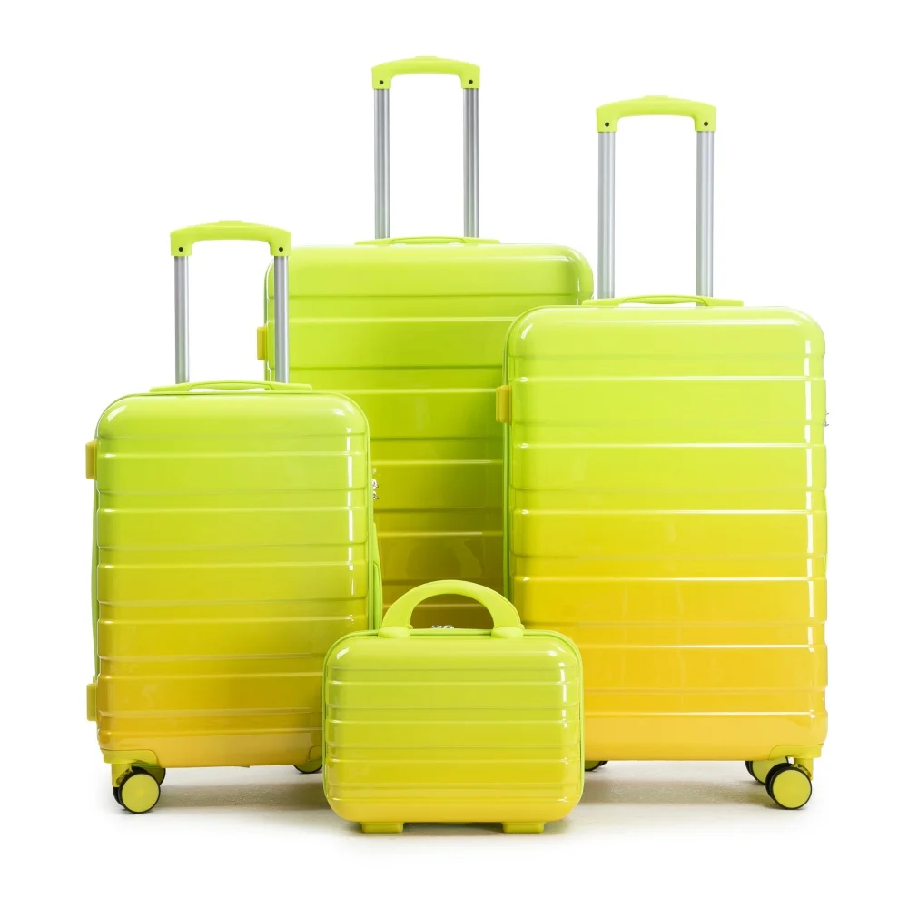 14"/20"/24"/28" 4-teiliges PC-Spinner-Kofferset - mit Seitengriffen, Schutzfüßen, integriertem Zahlenschloss & 14-Zoll-Kosmetiktasche – Detail 14